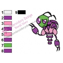Almighty Tallest Invader Zim Embroidery Design